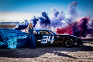 parachute dress photo session smoke bombs las vegas